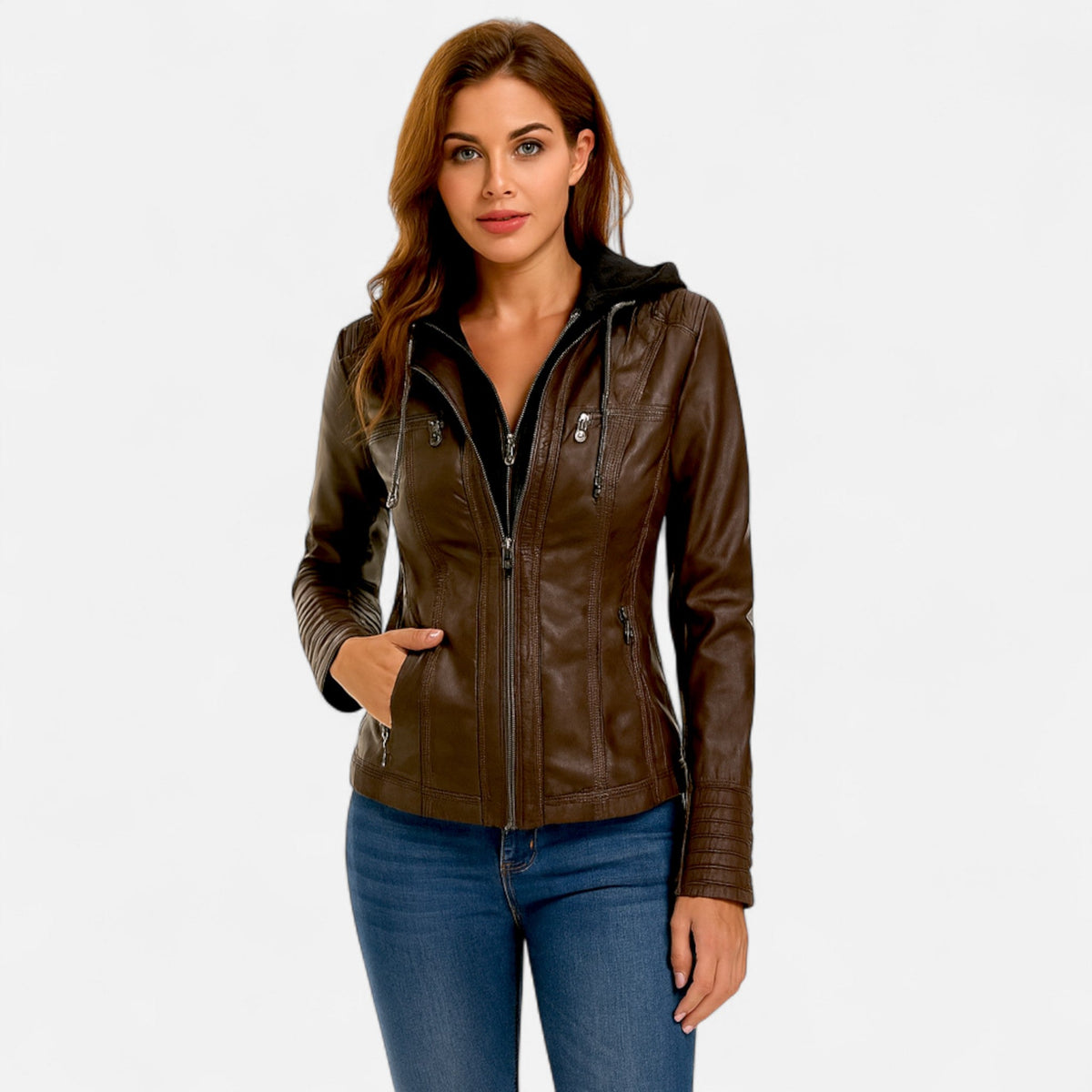 Ancienne Monde | Blouson Femme en Cuir Véritable – Style Classique &amp; Élégance Durable