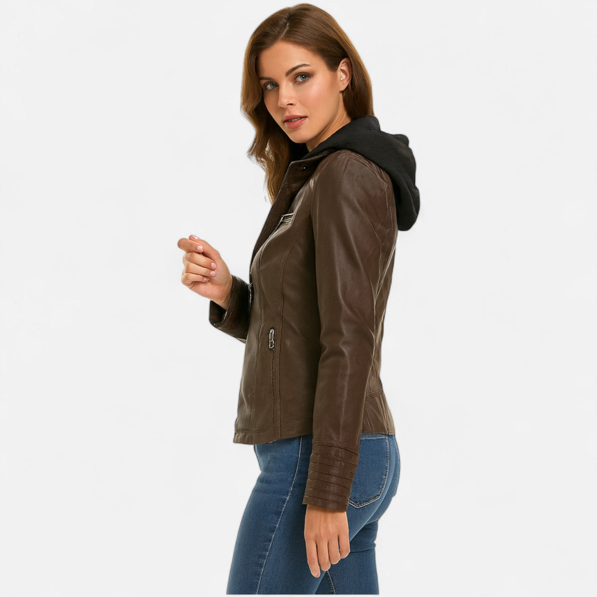 Ancienne Monde | Blouson Femme en Cuir Véritable – Style Classique &amp; Élégance Durable