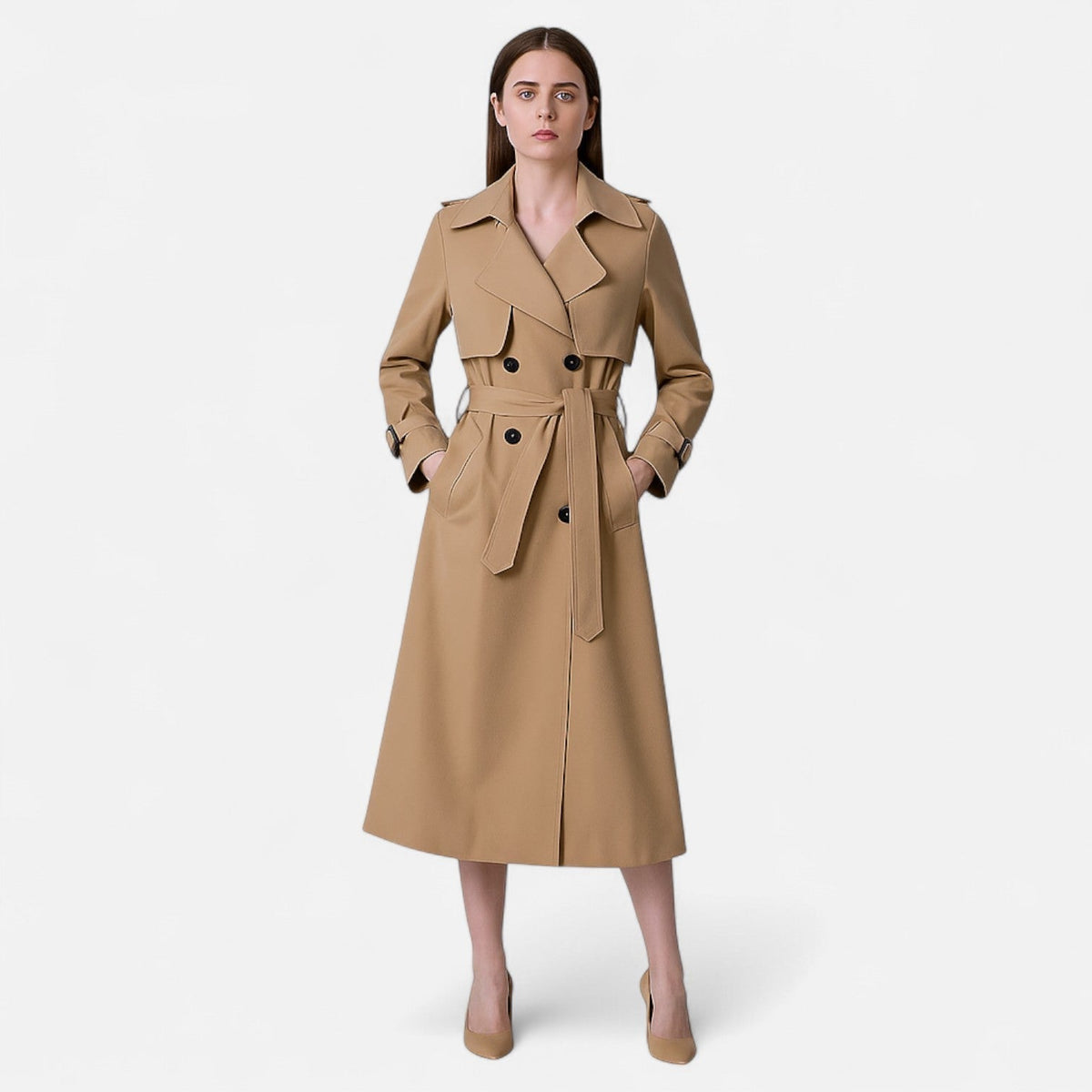 Ancienne Monde | Manteau Long Femme en Laine Style Classique Élégant