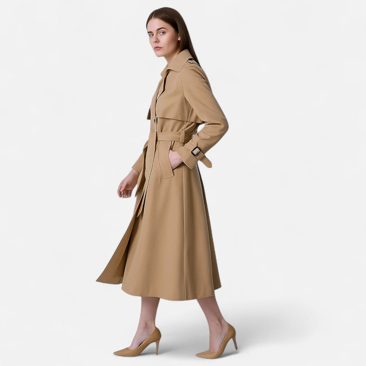Ancienne Monde | Manteau Long Femme en Laine Style Classique Élégant