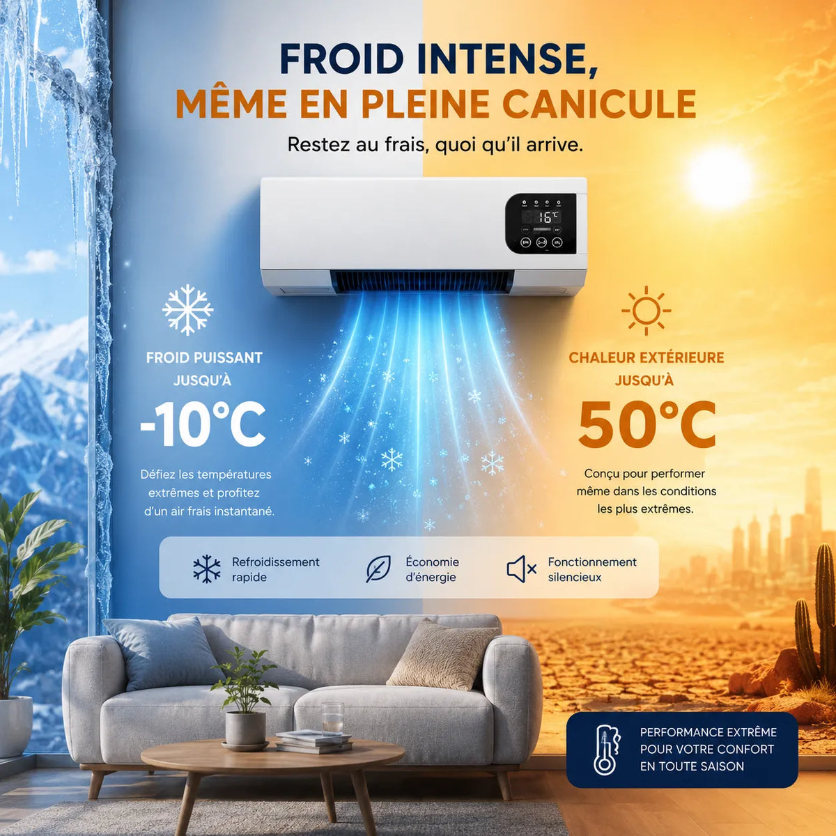 2000 W Wall-Mounted Electric Heater with Fan, Remote Control, and 3 Speeds