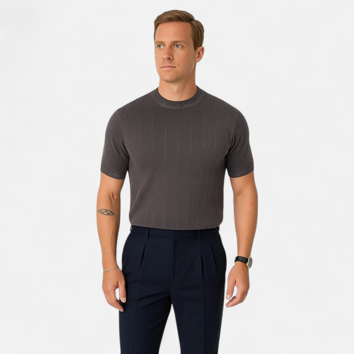 Ancienne Monde | Polo Estival à Manches Courtes pour Homme – Luxe Silencieux et Esthétique Intemporelle "Old Money"