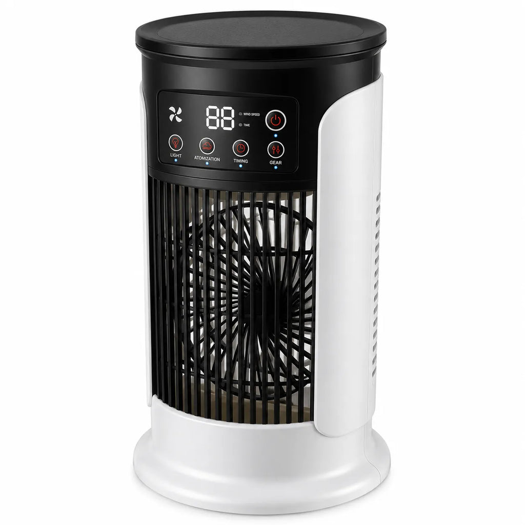 Mini Climatiseur Portable avec Brumisation, Éclairage LED et 6 Vitesses