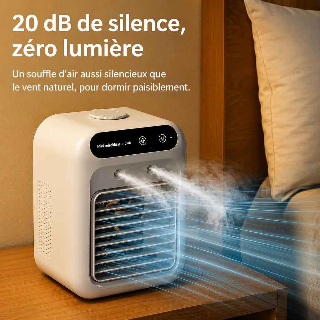 Rafraîchisseur d’Air Portable Rechargeable USB avec Brumisation 500 ml