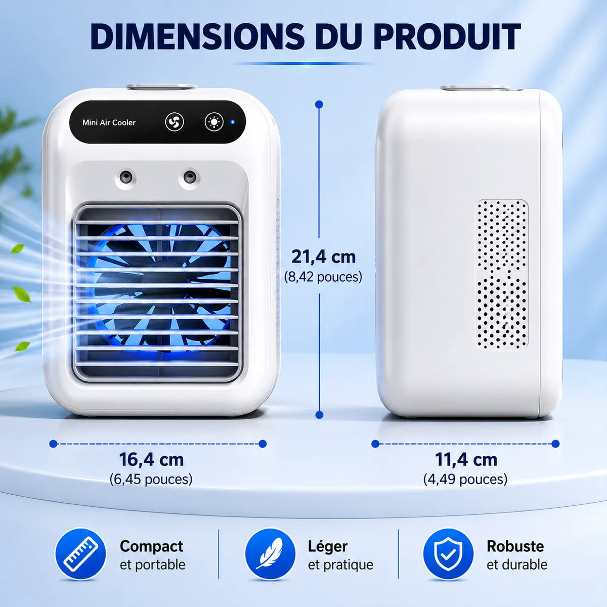 Portable USB Rechargeable Mini Air Conditioner with Misting, 500 ml Tank, and Dual Spray