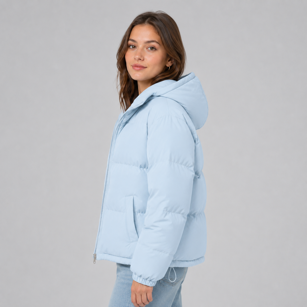 Doudoune en Coton Mixte – Capuche Ajustable et Fermeture Zippée Sécurisée