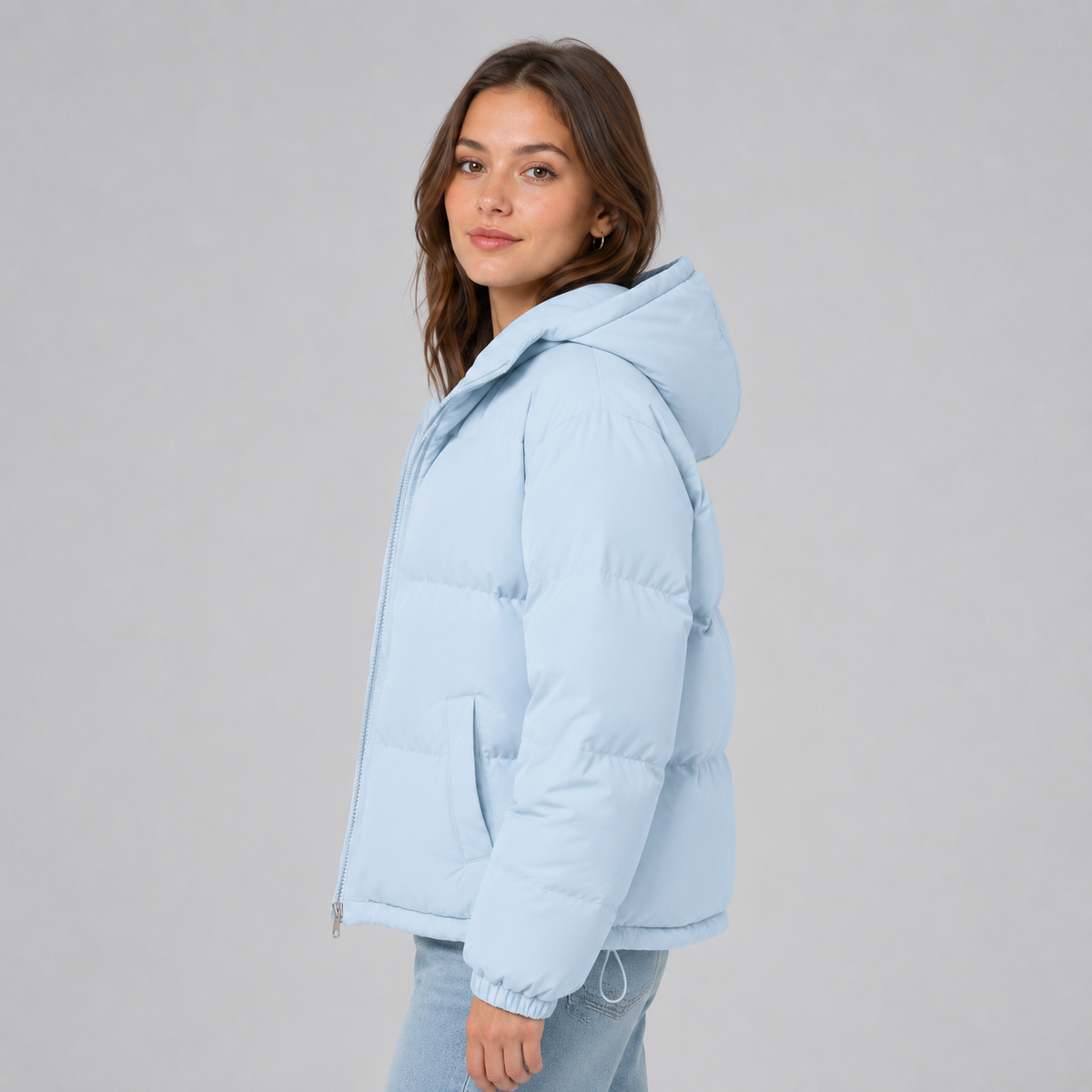 Doudoune en Coton Mixte – Capuche Ajustable et Fermeture Zippée Sécurisée