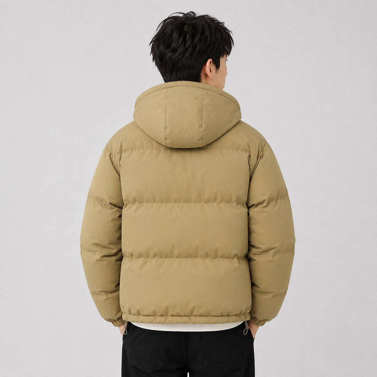 Doudoune en Coton Mixte – Capuche Ajustable et Fermeture Zippée Sécurisée