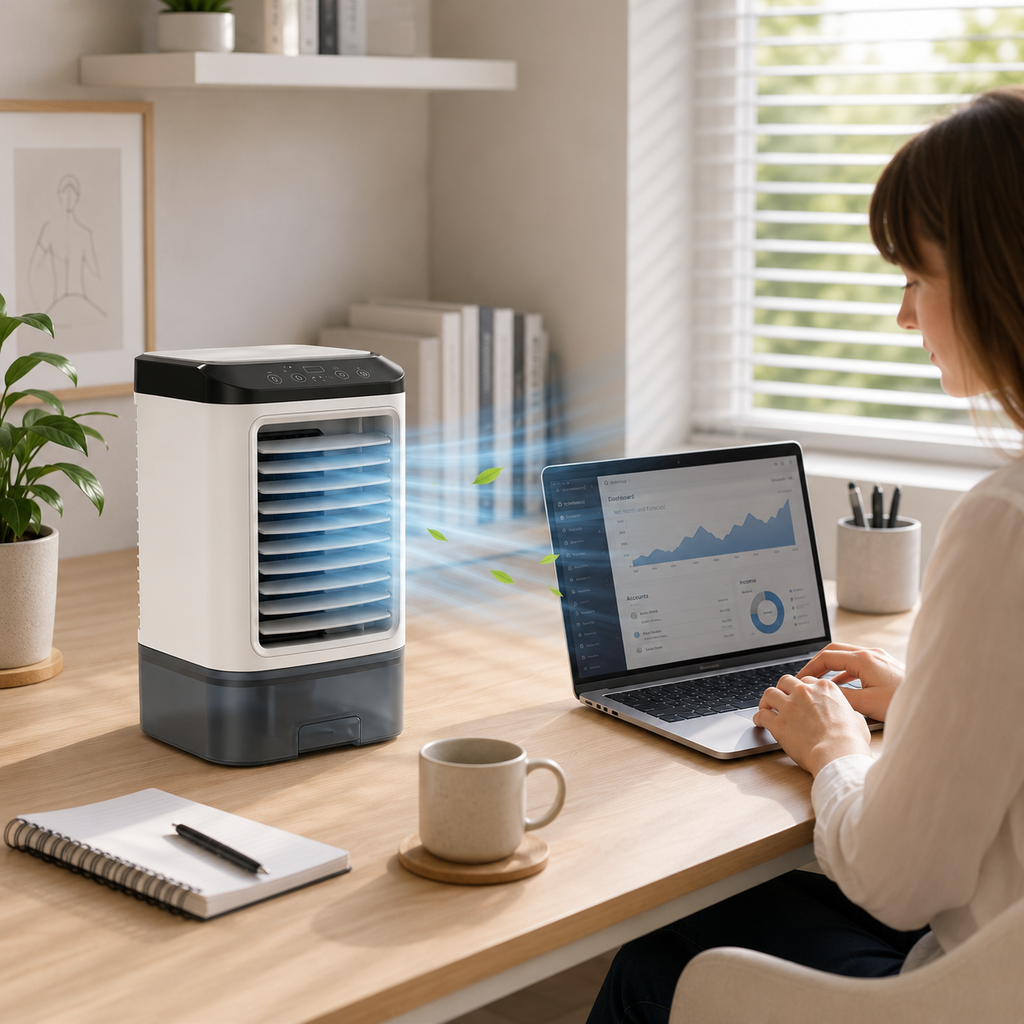 Climatiseur Portable à Ultrasons 3 Vitesses pour Bureau et Chambre