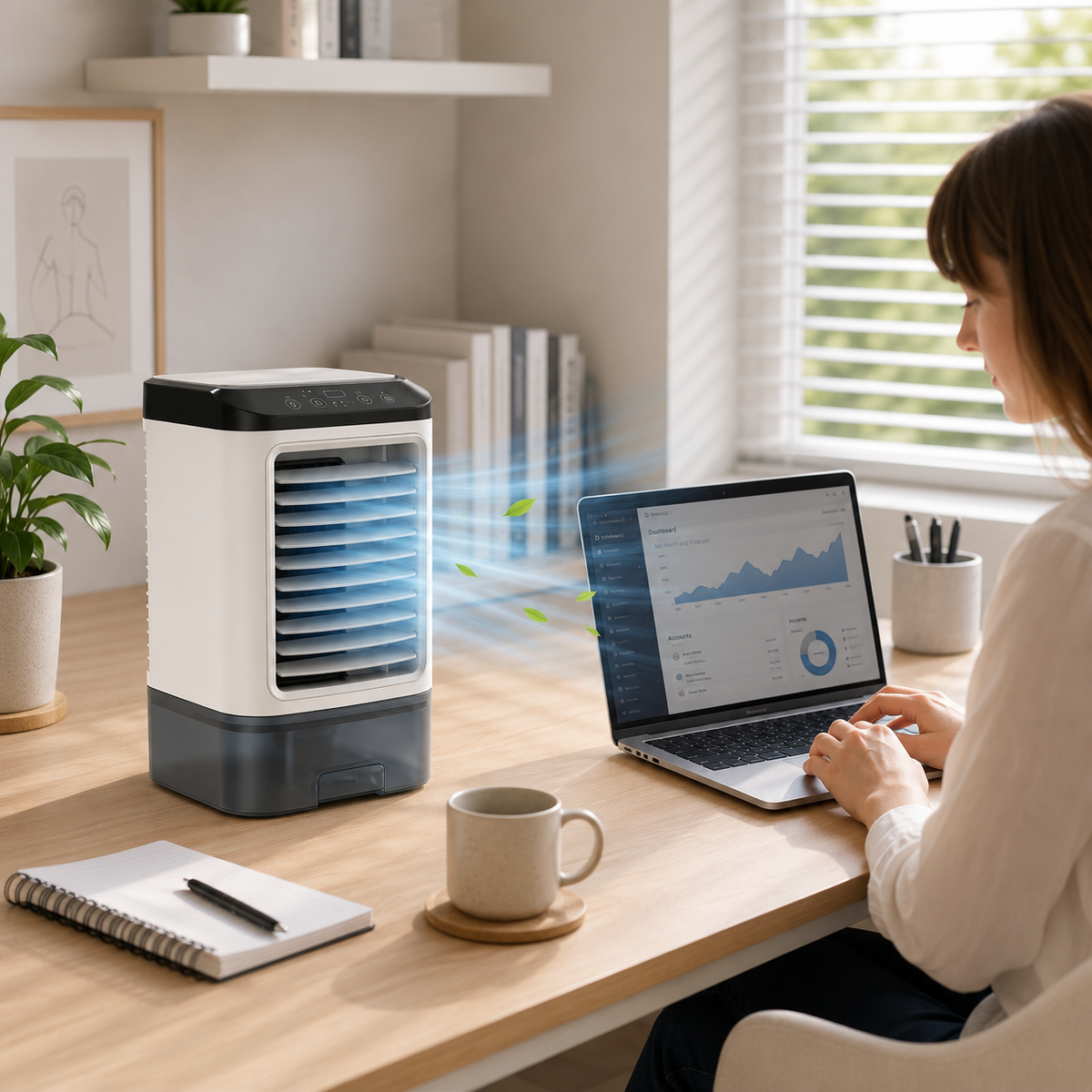 Climatiseur Portable à Ultrasons 3 Vitesses pour Bureau et Chambre