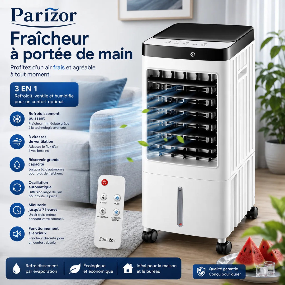 10L Portable Air Conditioner Without Exhaust with Remote Control