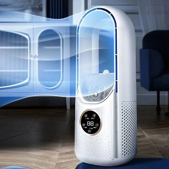 Compact Portable Bladeless Air Conditioner with Adjustable Cooling and Quiet Operation