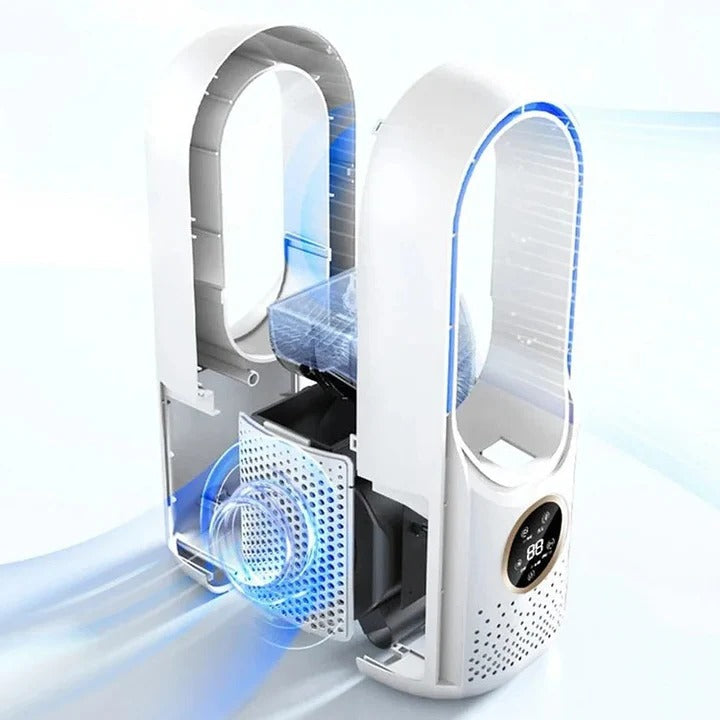 Compact Portable Bladeless Air Conditioner with Adjustable Cooling and Quiet Operation