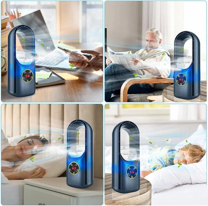 Climatiseur Portable Sans Pales avec Refroidissement Réglable et Design Compact