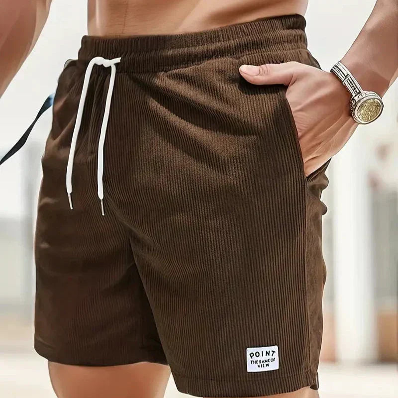 Haut short velours homme — vêtement décontracté d'été à lacet