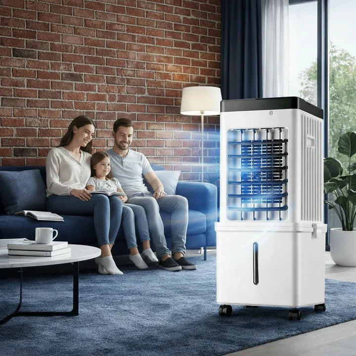 Rafraîchisseur d’Air Portable 3-en-1 avec Télécommande et Roulettes