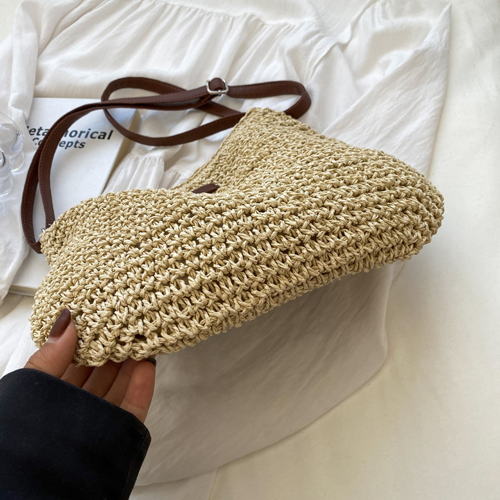 Grand sac à main bohème femme - cabas souple en maille - loisirs