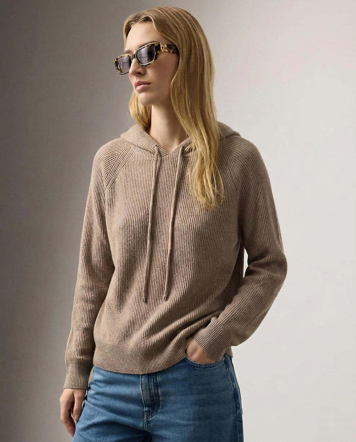 Sweat en Cachemire et Laine Femme – Coupe Ample et Cordons Ajustables
