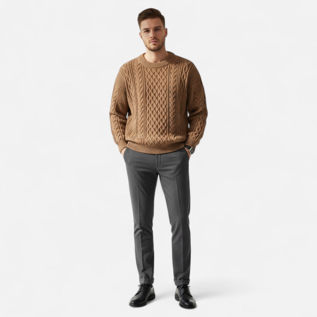 Ancienne Monde | Pull Homme Classique Laine Premium Élégance Intemporelle