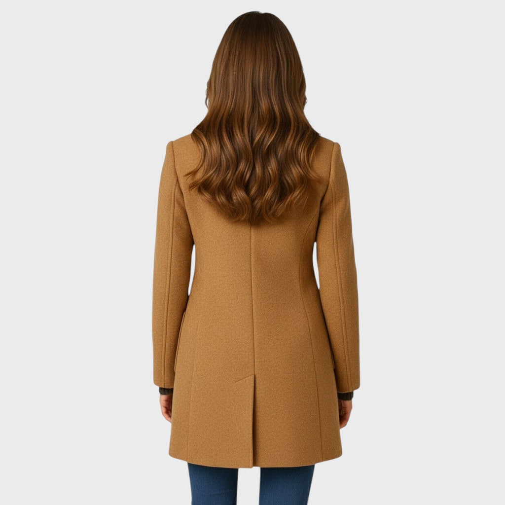 Manteau en Laine Femme – Col Structuré Fermeture Boutonnée Coupe Ajustée