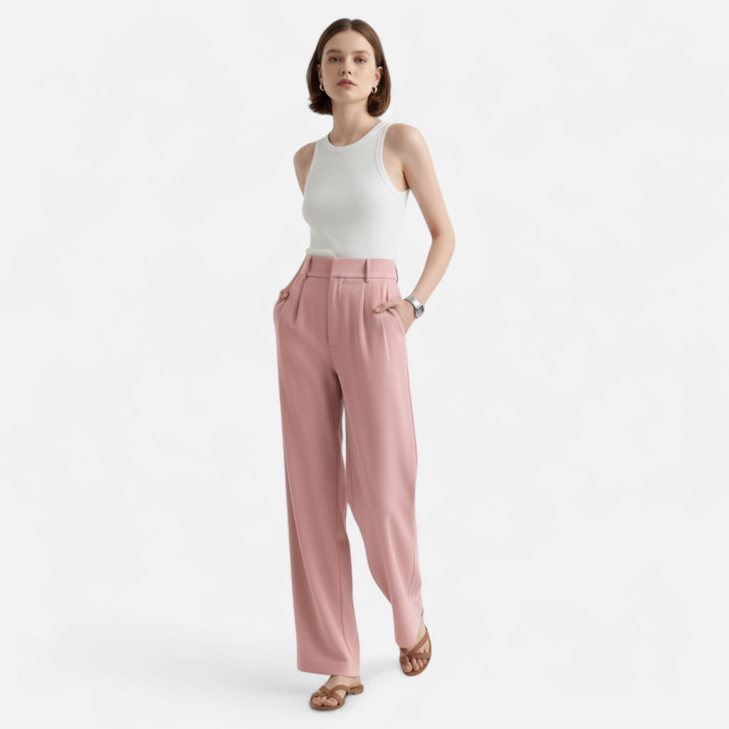 Ancienne Monde | Pantalon Femme Taille Haute Coupe Élégante Intemporelle