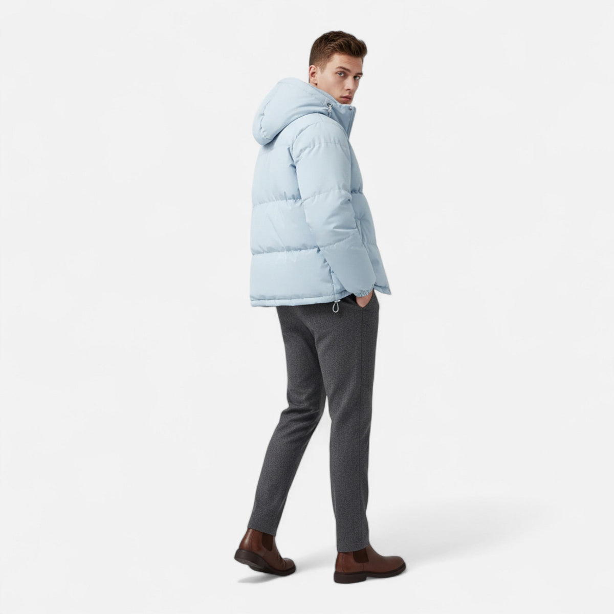 Doudoune en Coton Homme – Capuche et Coupe Légère au Style Isolant
