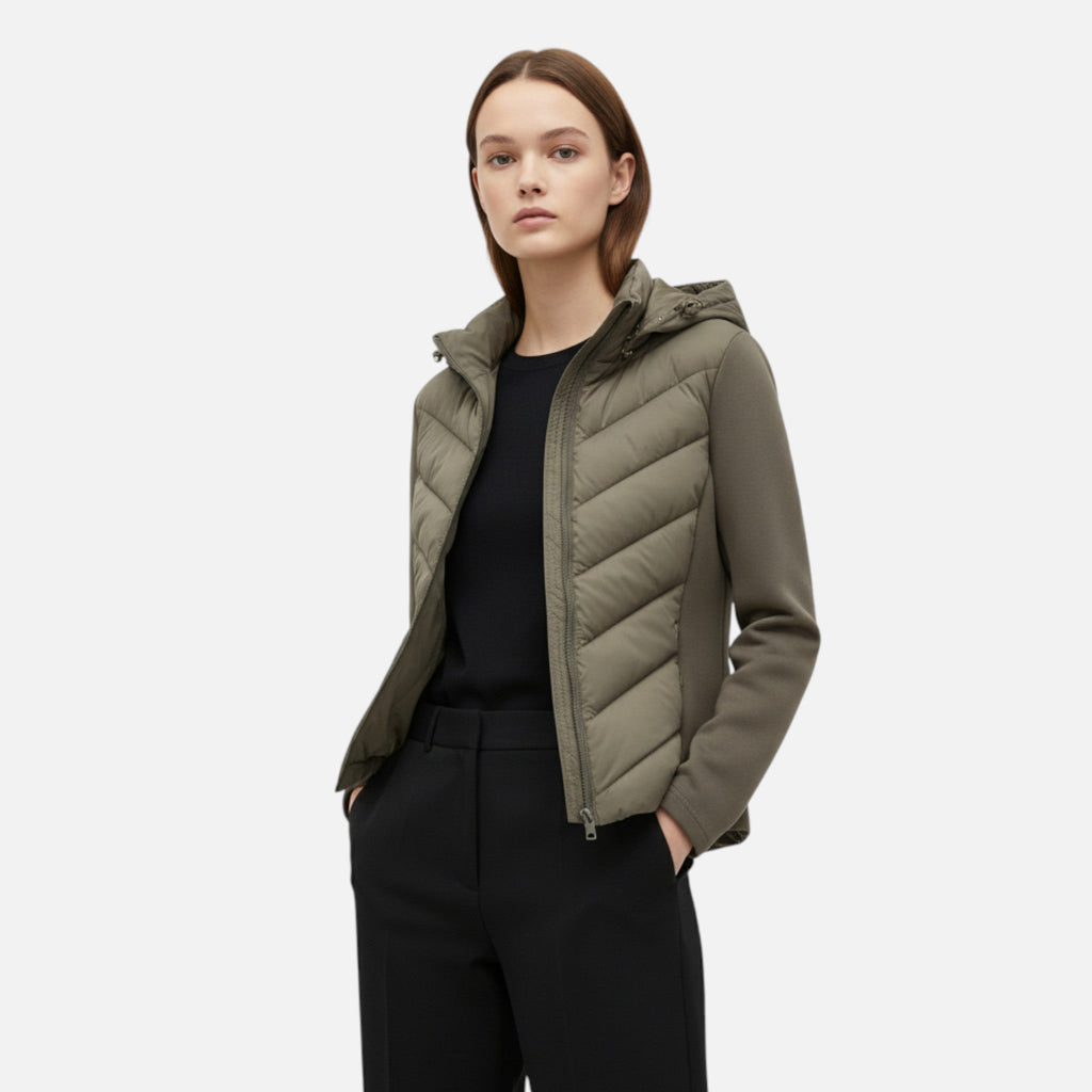 Ancienne Monde | Doudoune à Capuche Patchwork Femme