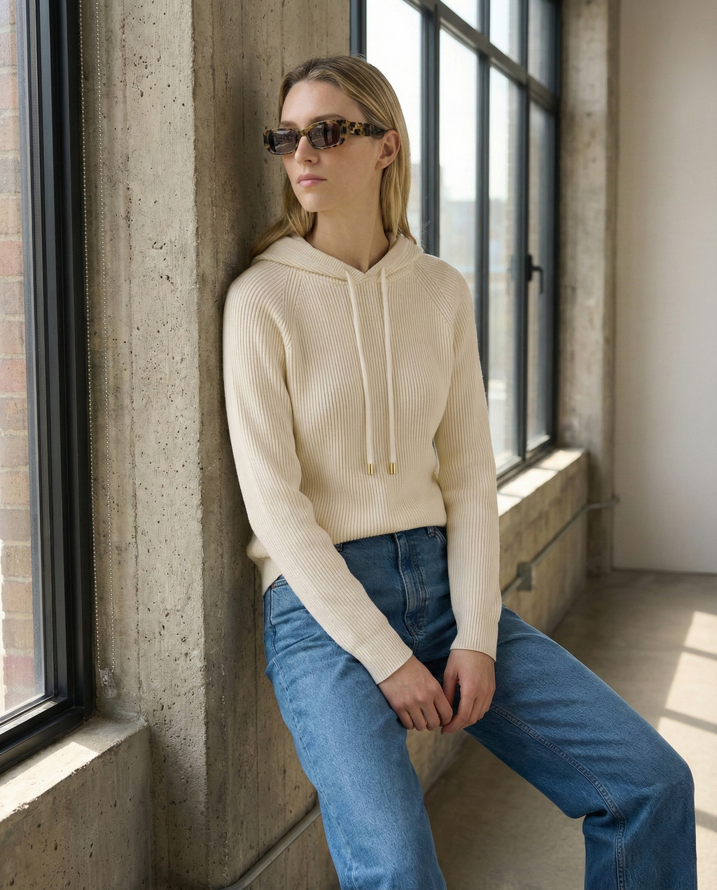 Sweat en Cachemire et Laine Femme – Coupe Ample et Cordons Ajustables
