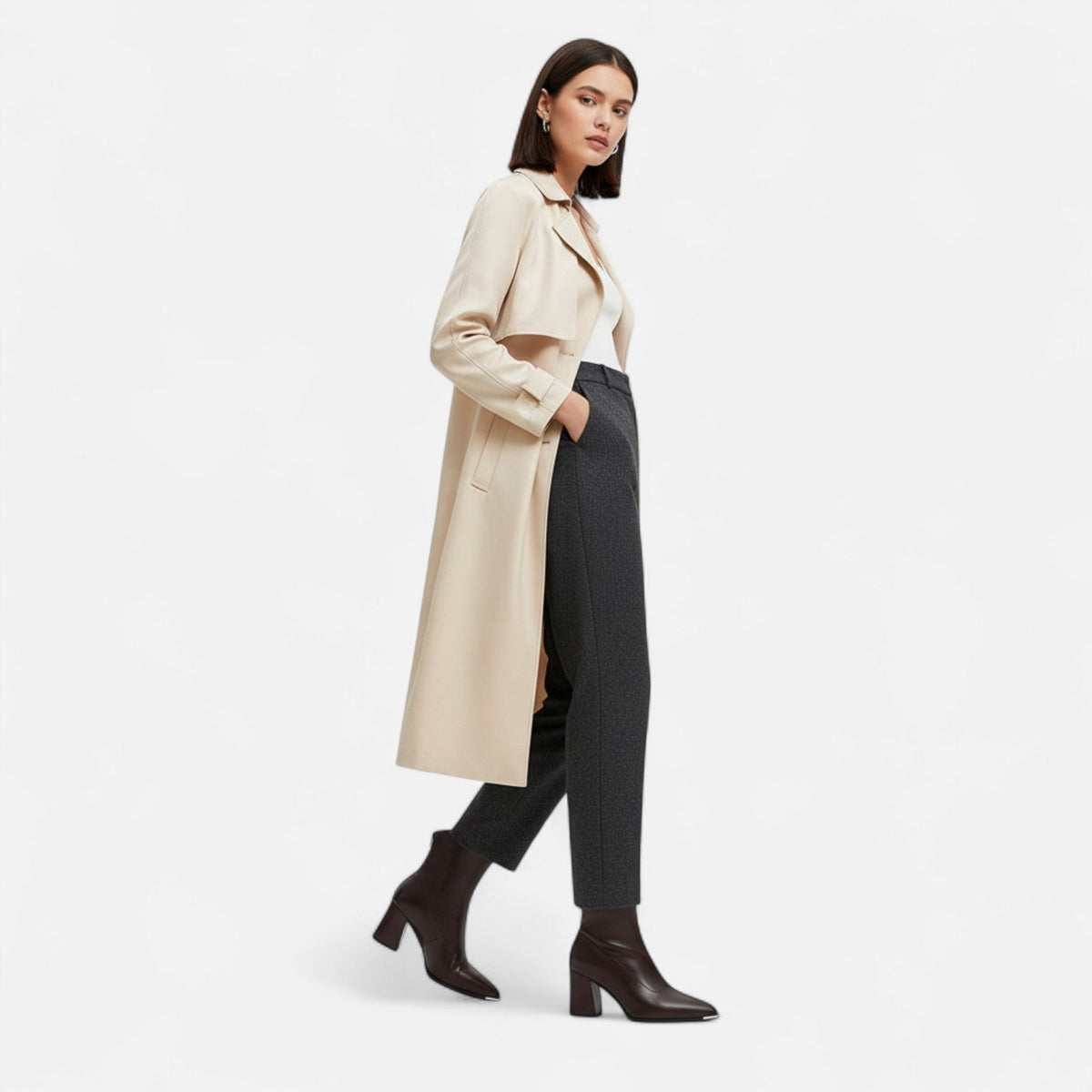 Ancienne Monde | Bottines Chelsea Femme Cuir Végan Talon Haut