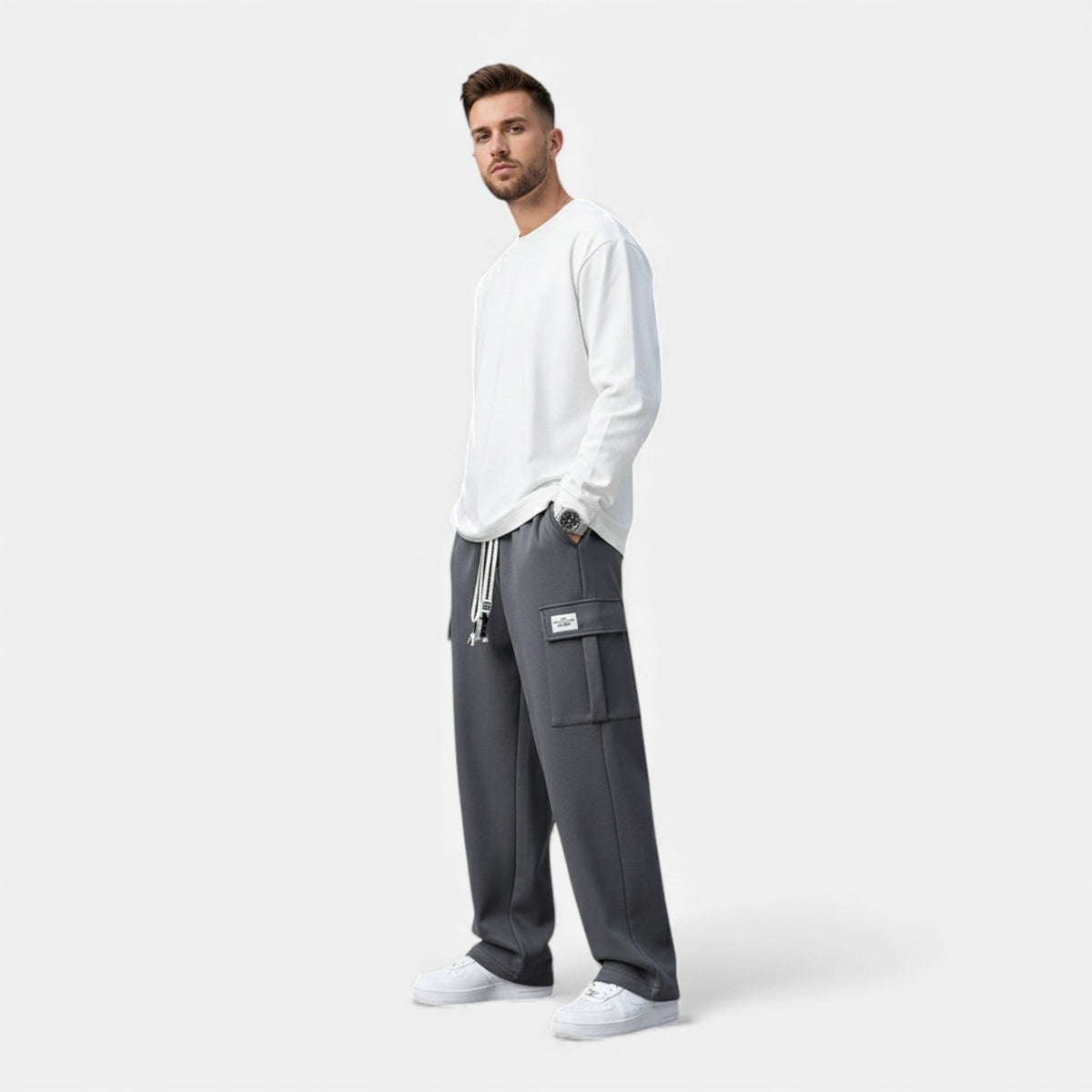 Ancienne Monde | Pantalon Jogger Cargo Homme – Coupe Large Streetwear Décontractée