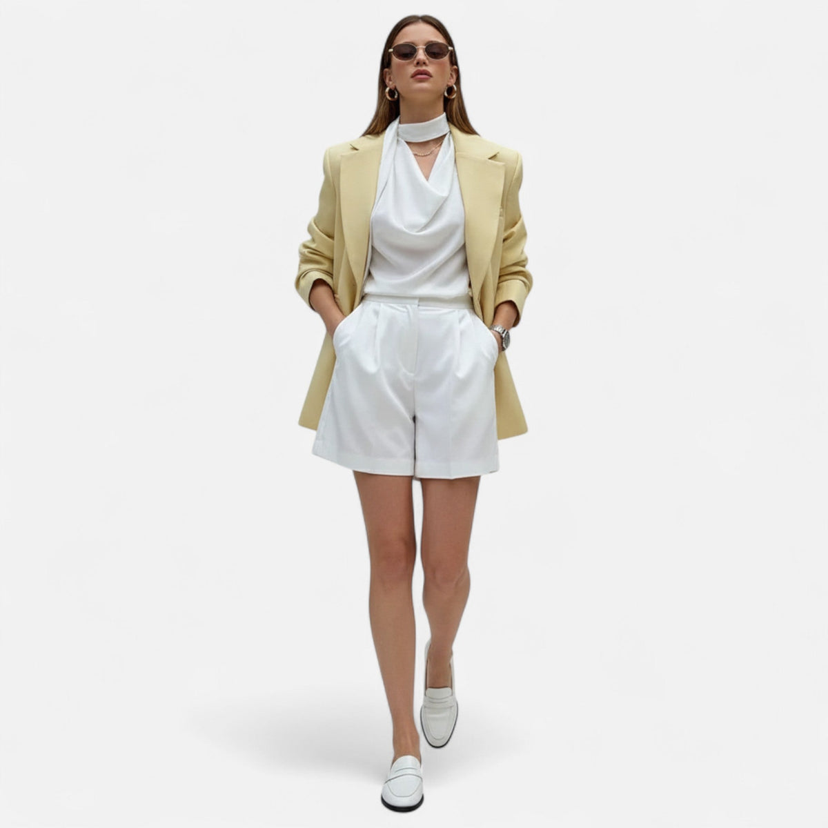 Ancienne Monde | Blazer Femme Oversize Ceinturé Style Élégant