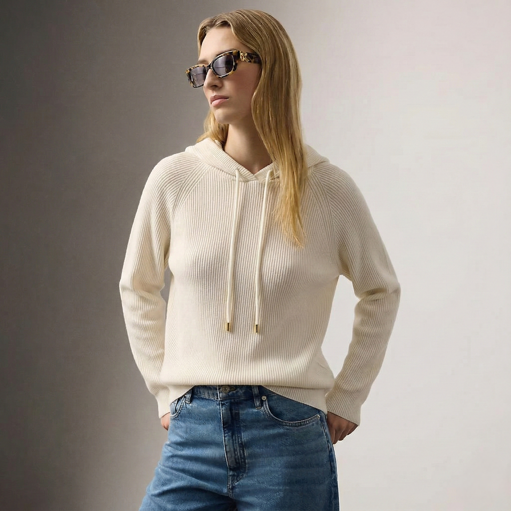 Sweat en Cachemire et Laine Femme – Coupe Ample et Cordons Ajustables
