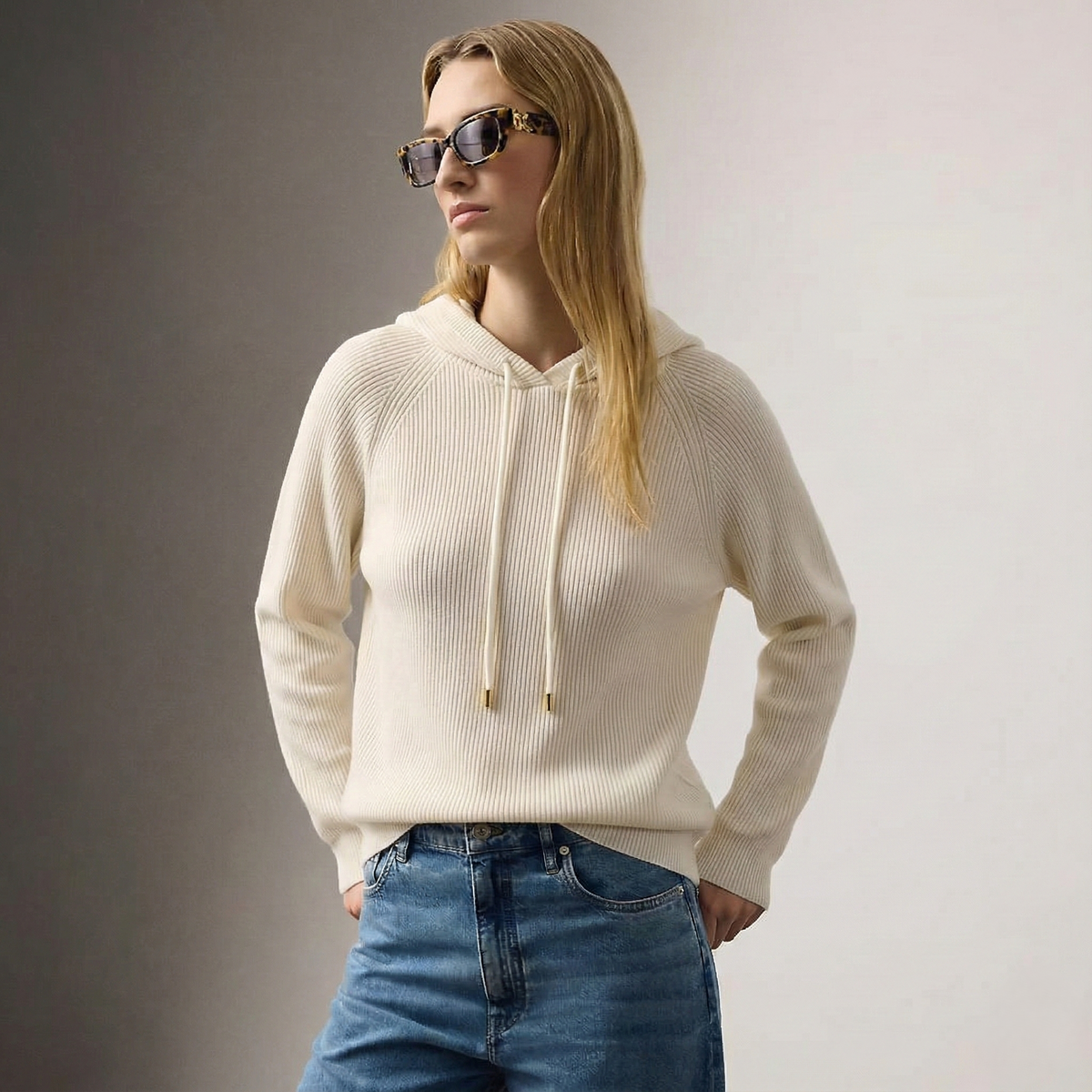 Sweat en Cachemire et Laine Femme – Coupe Ample et Cordons Ajustables