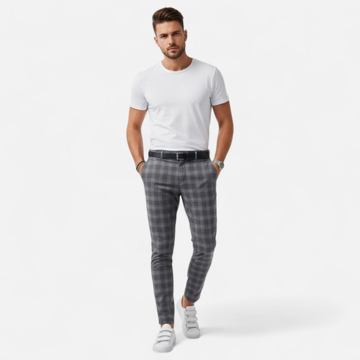 Ancienne Monde | Pantalon Chino Homme à Carreaux Élégance Premium