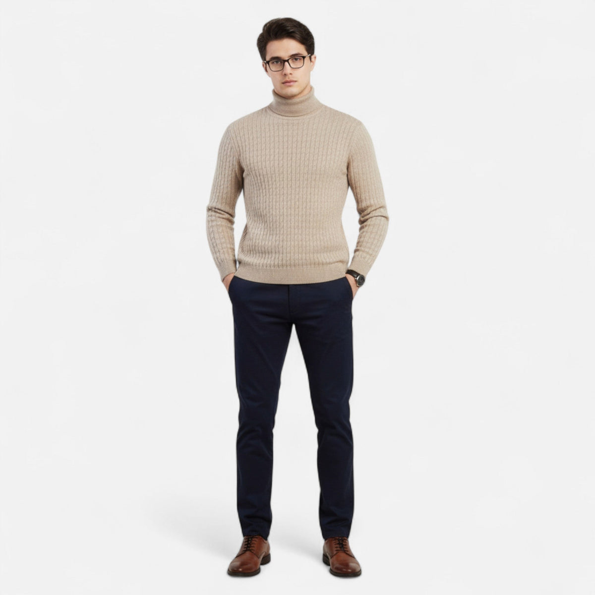 Ancienne Monde | Pull Homme Col Roulé Maille Élégance Intemporelle