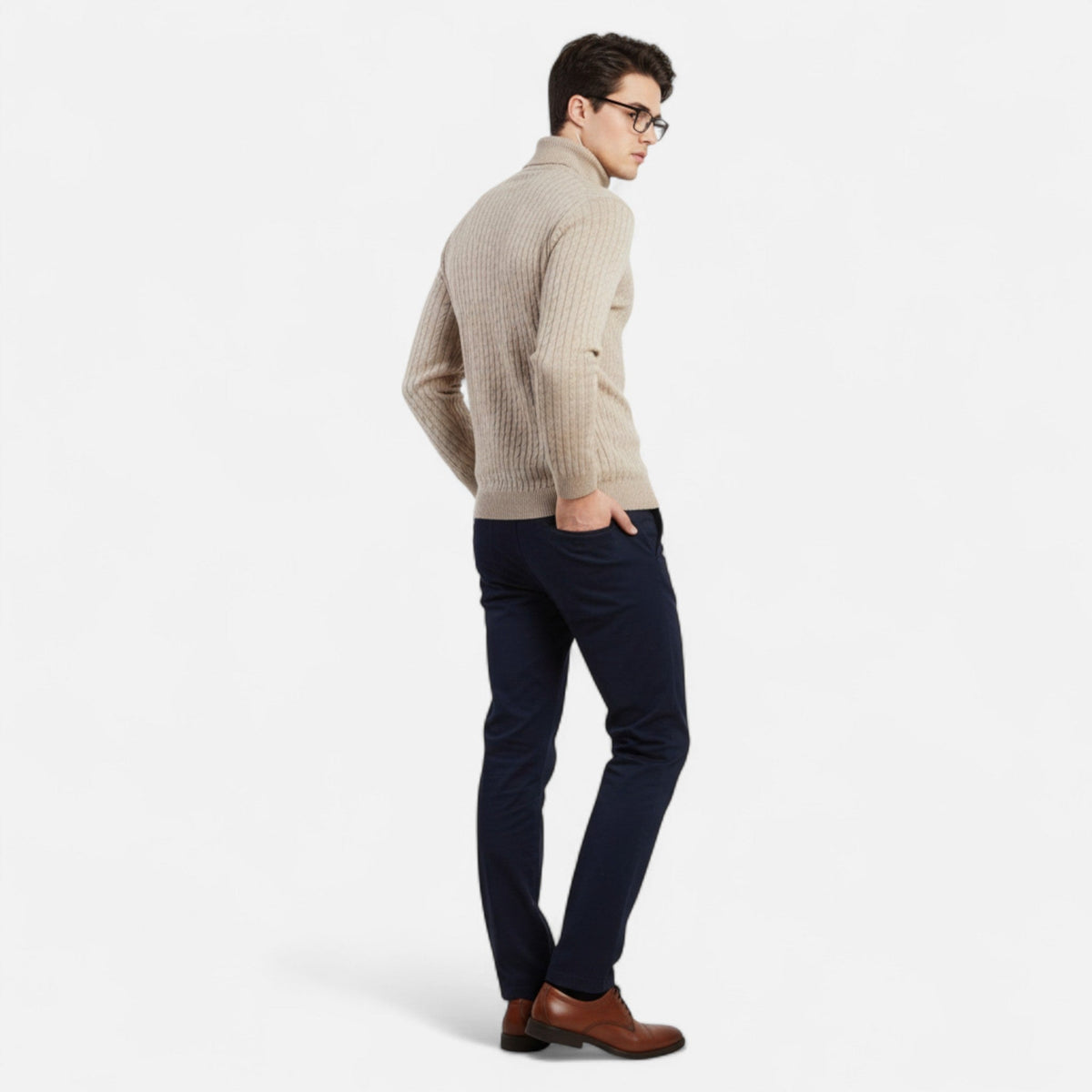 Ancienne Monde | Pull Homme Col Roulé Maille Élégance Intemporelle