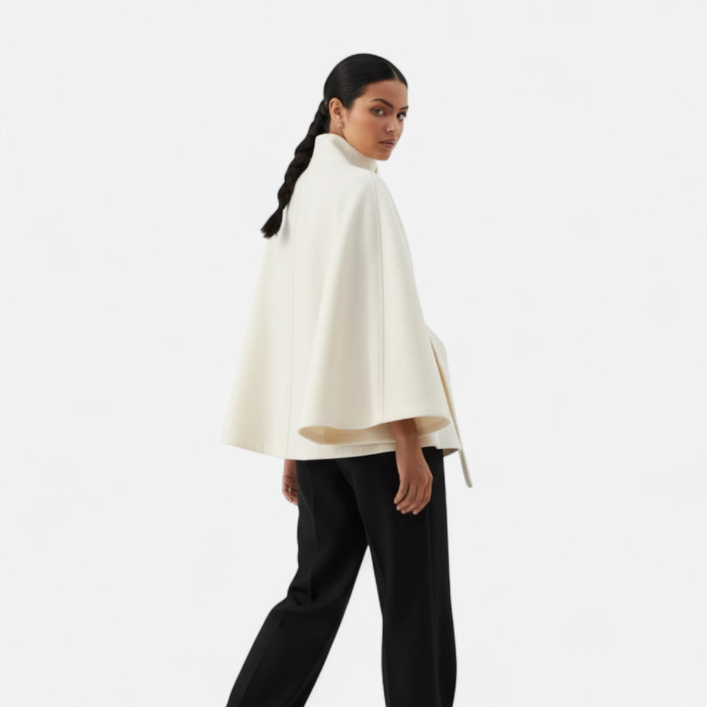 Ancienne Monde | Cape Femme Ceinturée Col Haut Vintage