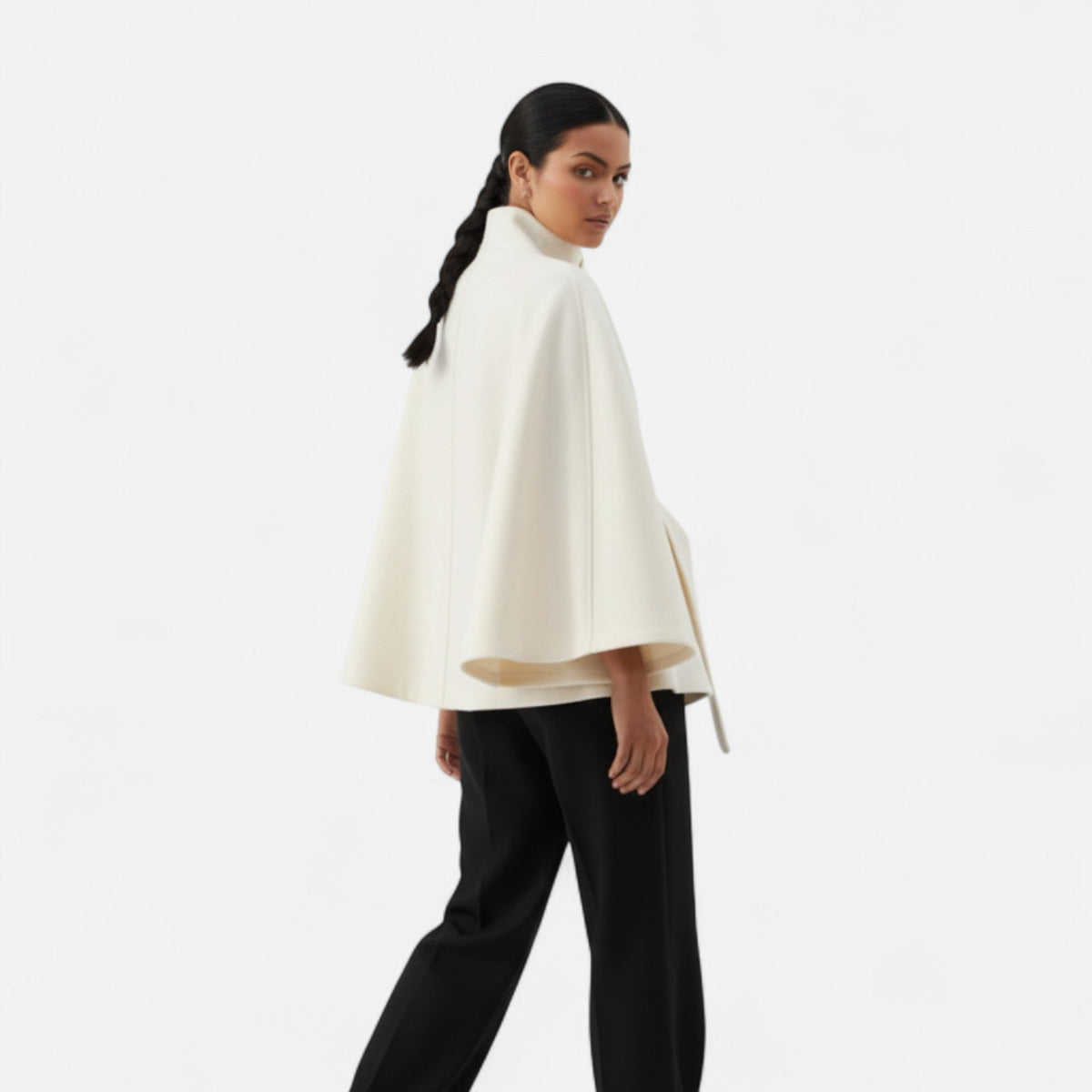 Ancienne Monde | Cape Femme Ceinturée Col Haut Vintagee