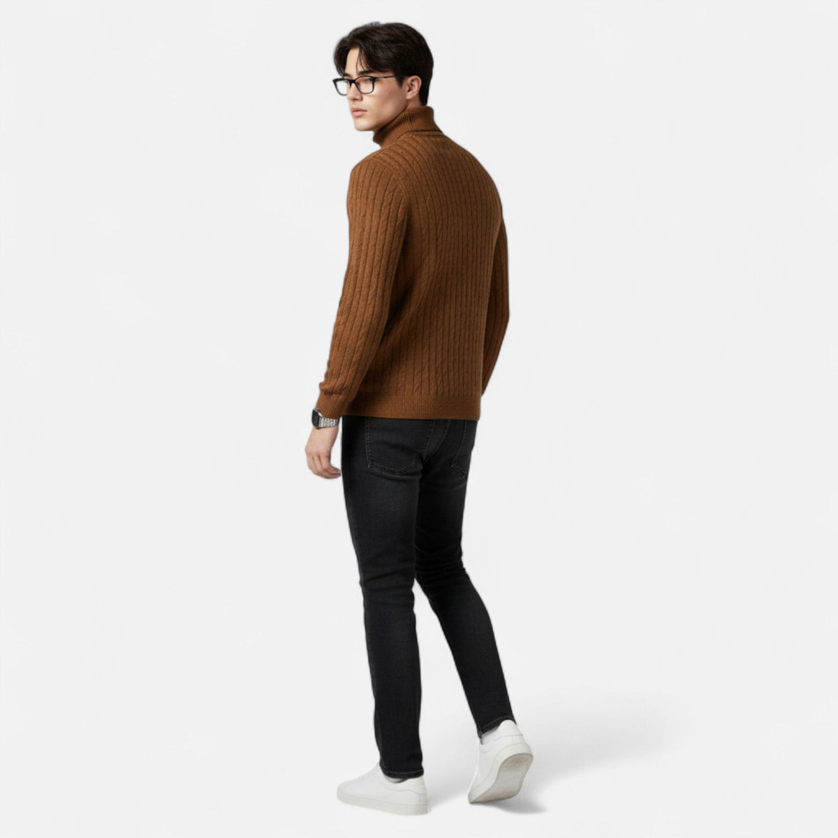 Pull en Laine Homme – Col Montant et Style Sobre au Charme Intemporel