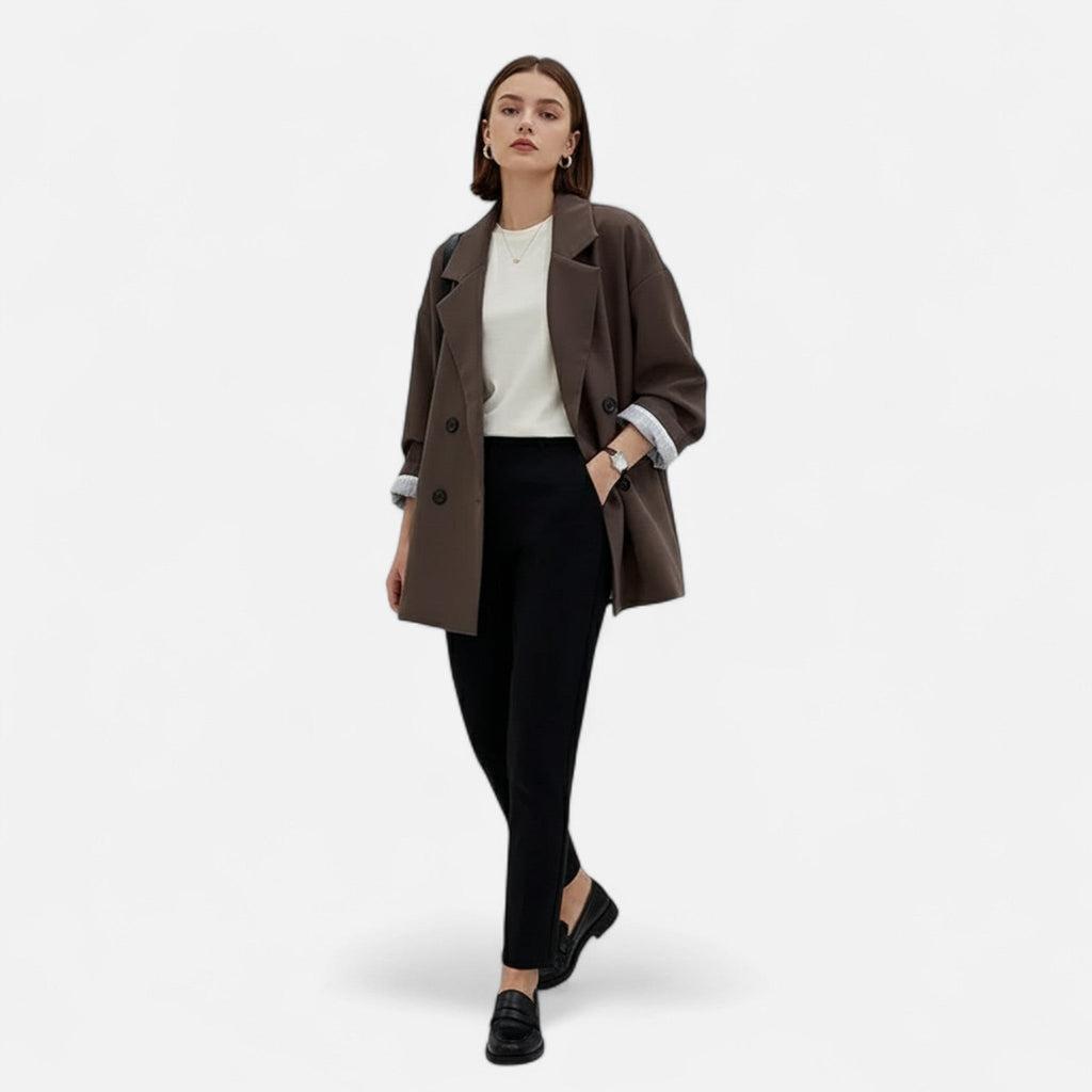 Ancienne Monde | Blazer Femme Oversize Double Boutonnage Élégance Classique