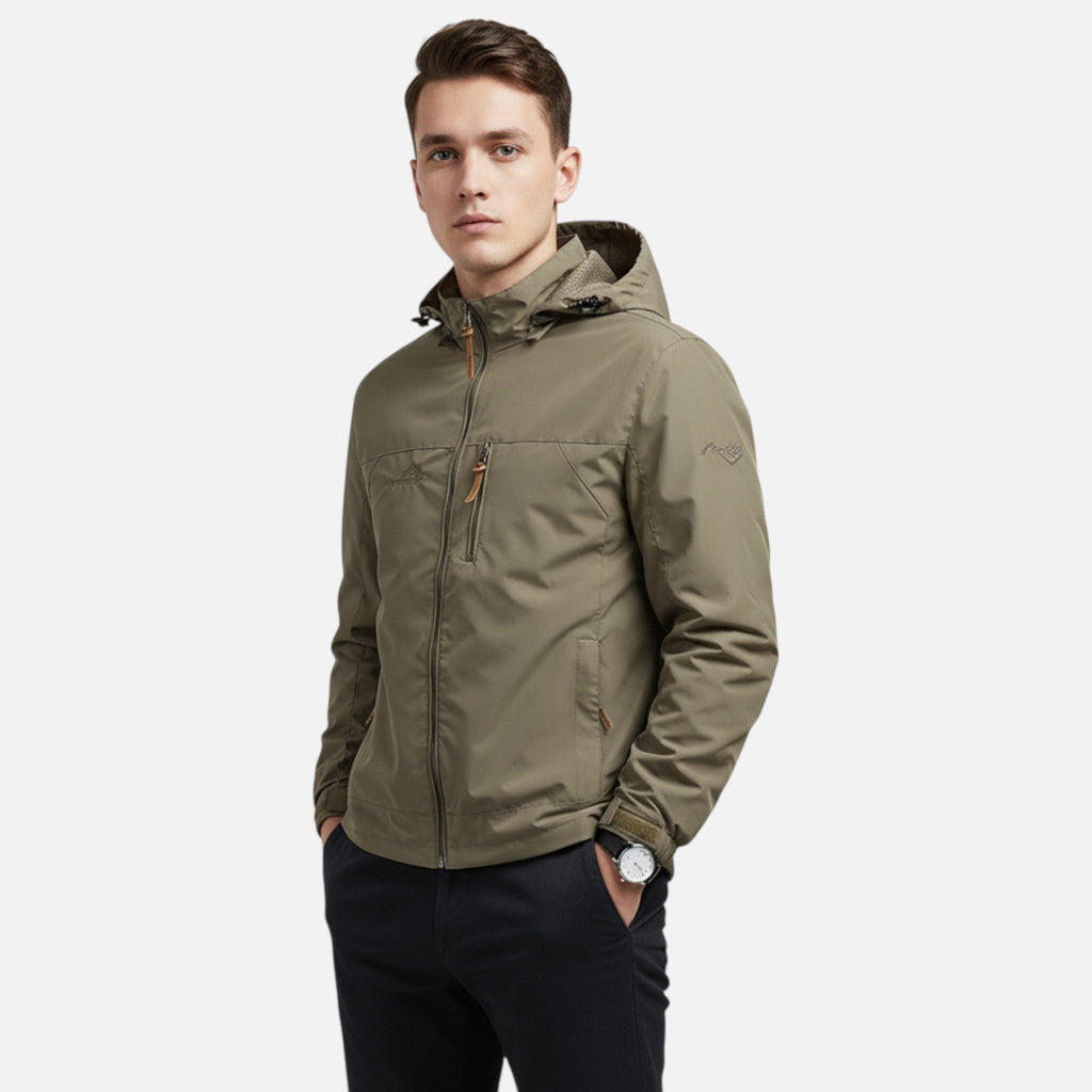 Ancienne Monde | Veste Homme Coupe-Vent Imperméable à Capuche