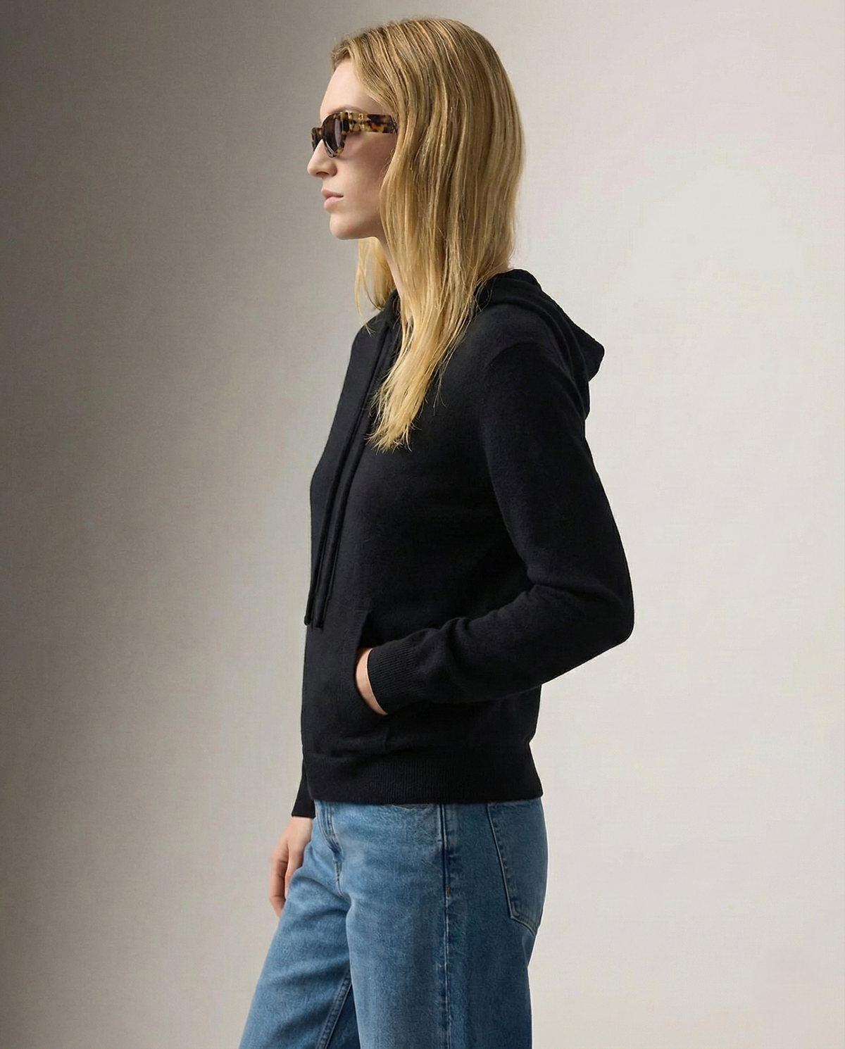 Sweat en Cachemire et Laine Femme – Coupe Ample et Cordons Ajustables