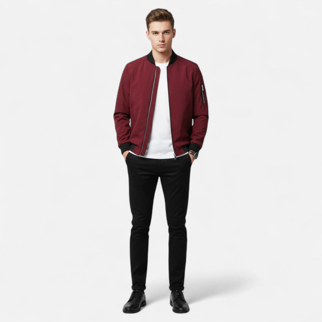 Ancienne Monde | Bomber Homme Léger Style Classique Raffiné