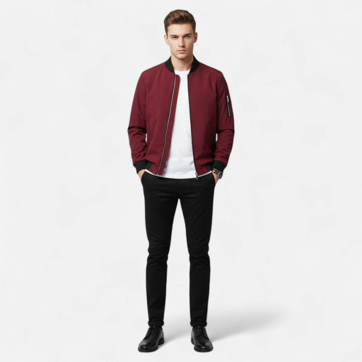 Ancienne Monde | Bomber Homme Léger Style Classique Raffiné