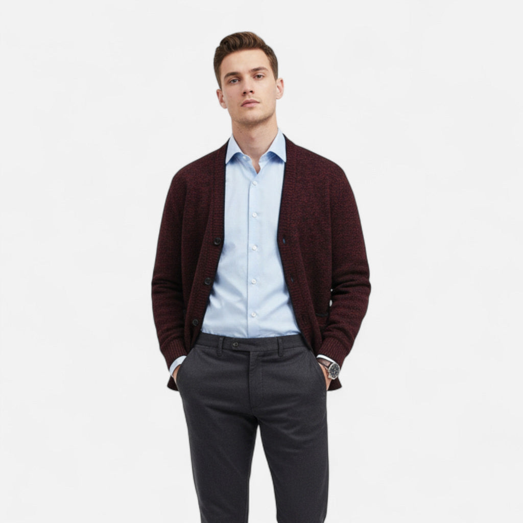 Ancienne Monde | Cardigan Homme en Maille Classique Intemporel