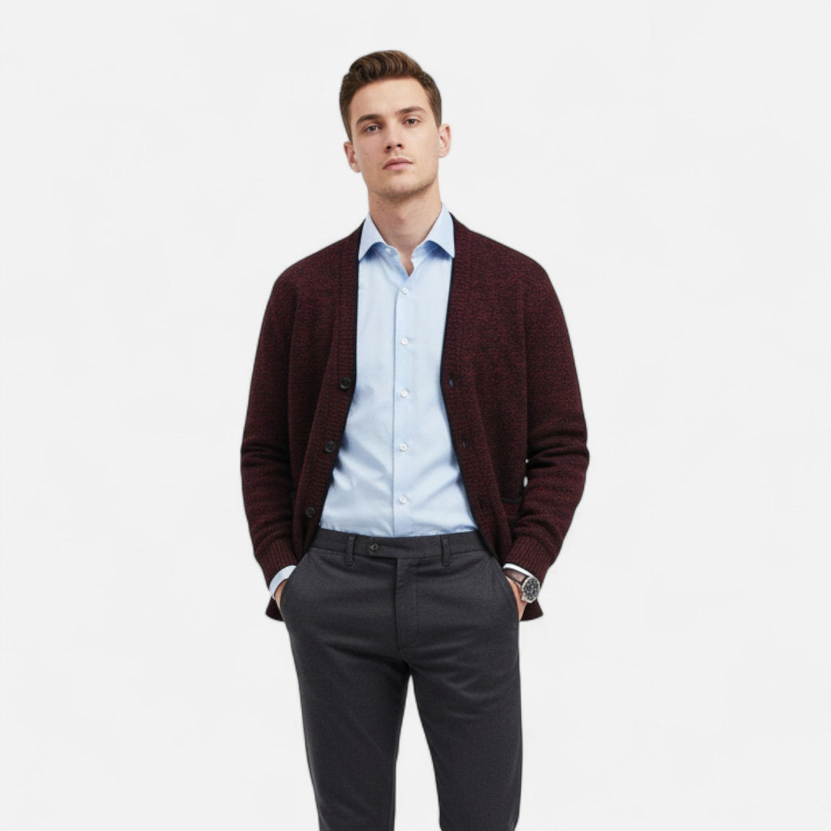 Ancienne Monde | Cardigan Homme en Maille Classique Intemporel