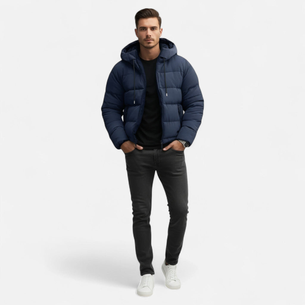Doudoune en Nylon Homme – Matelassage Losange et Coupe Structurée Intemporelle