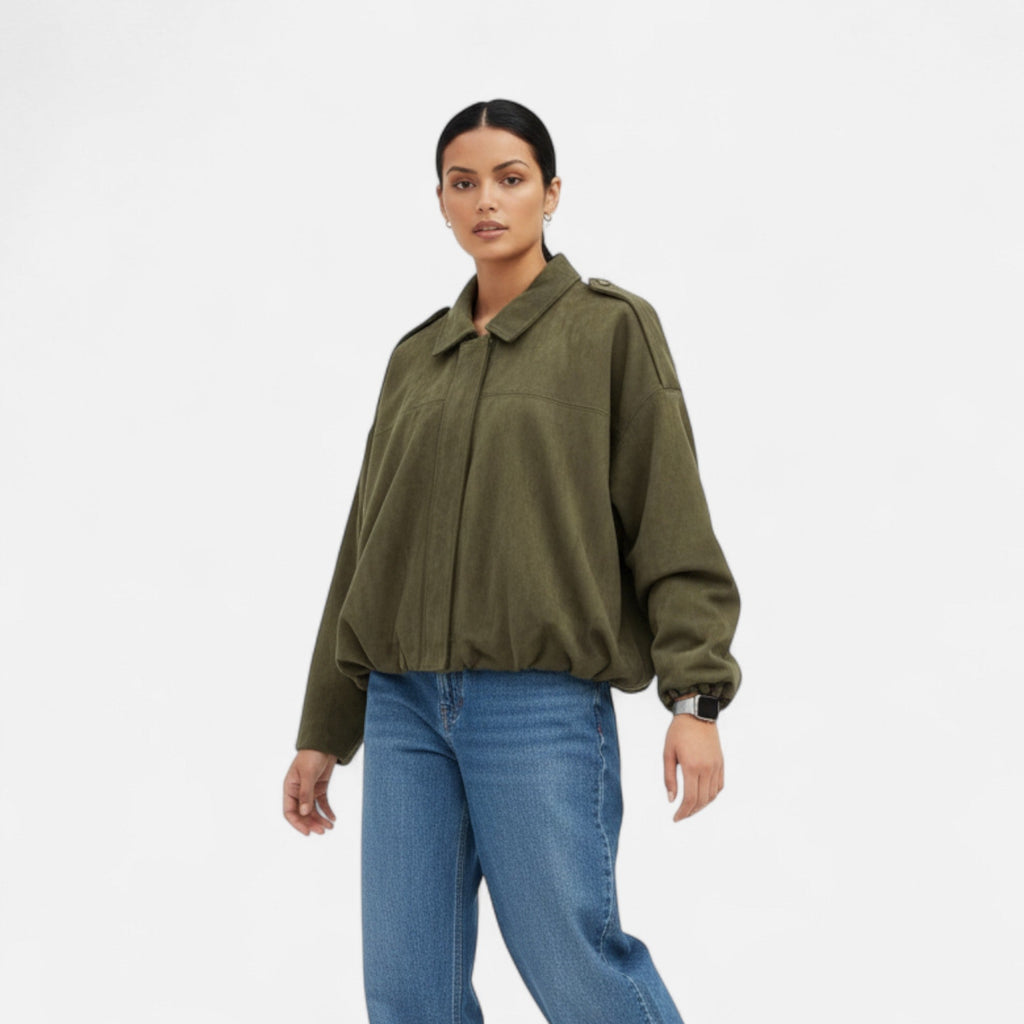 Ancienne Monde | Veste Bomber Vintage Zippée pour Femme