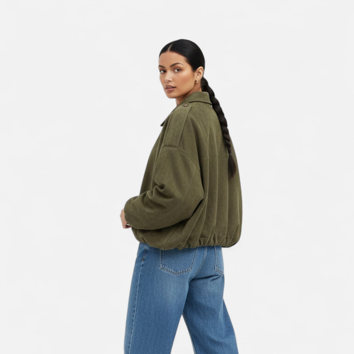 Ancienne Monde | Veste Bomber Vintage Zippée pour Femme