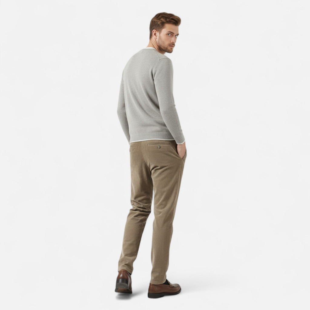 Ancienne Monde | Pantalon Homme en Velours Côtelé Coupe Droite Classique